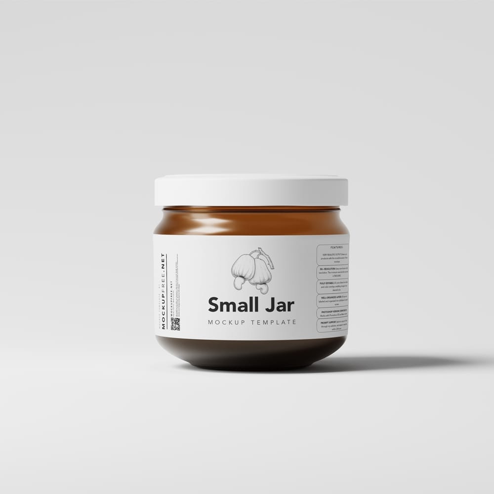 Free 300ml Squat Jar Mockups PSD
