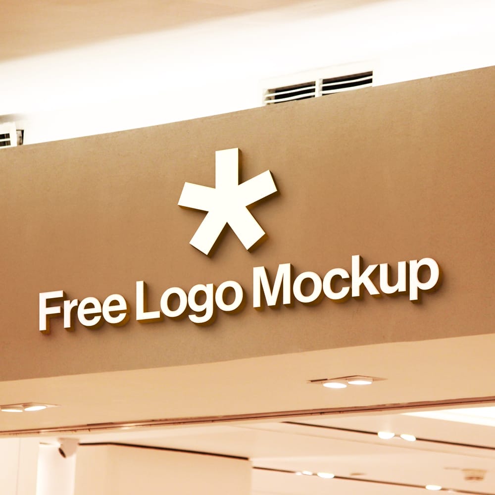 Free 3D Logo Mockup Template PSD