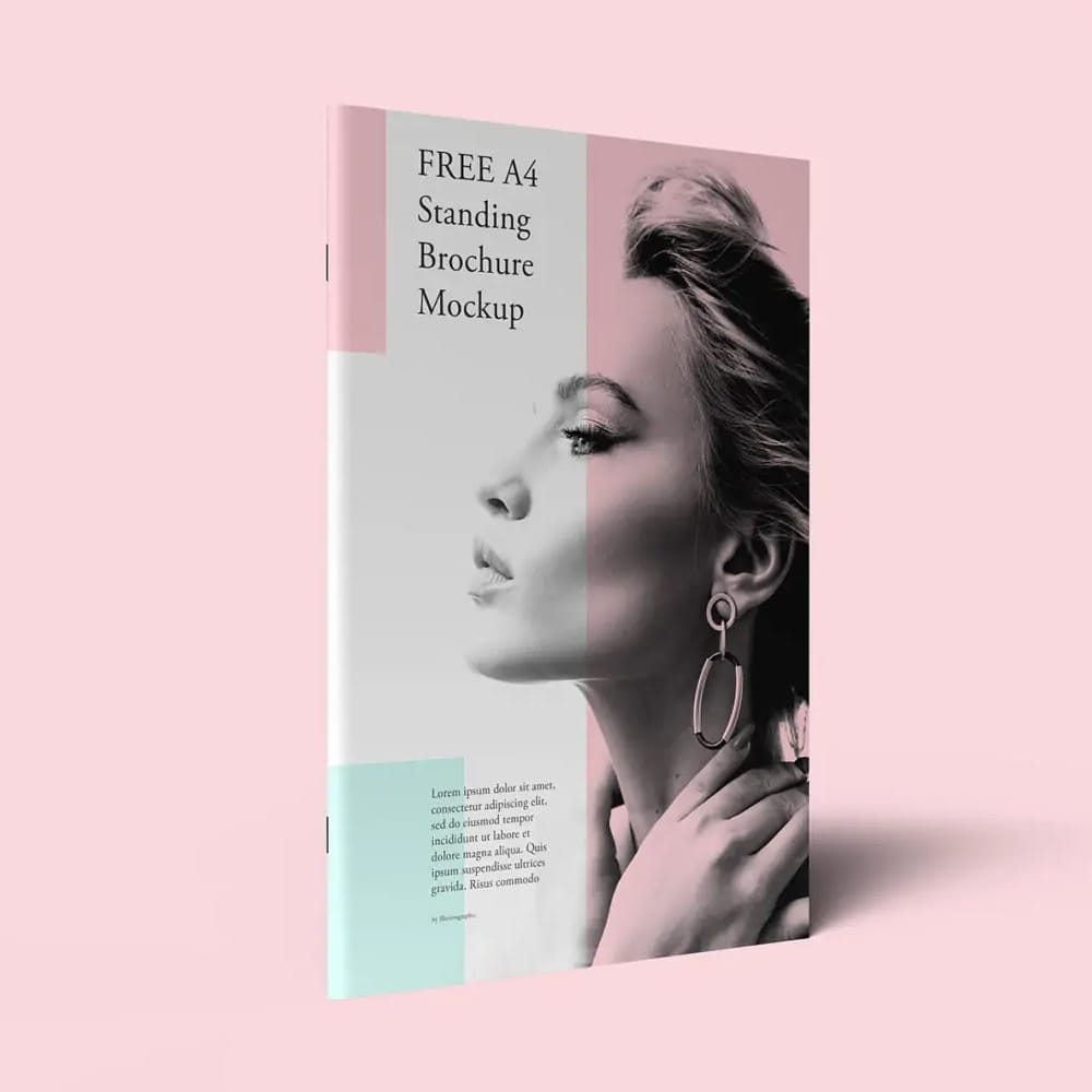 Free A4 Standing Brochure Mockup PSD