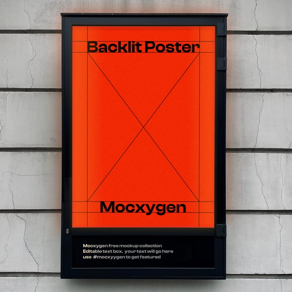 Free Backlit Poster Mockup PSD