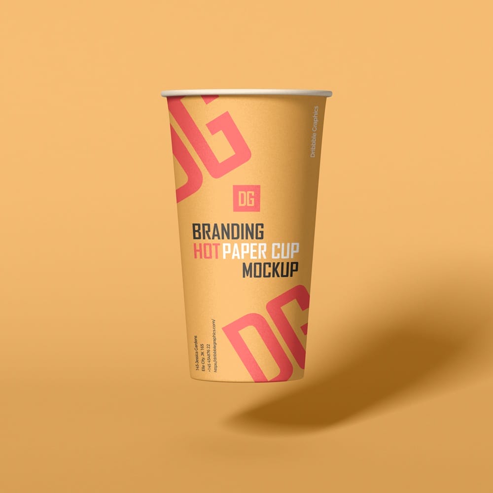 Free Branding Hot Paper Cup Mockup PSD