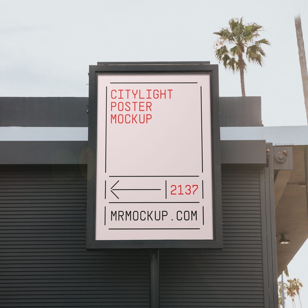 Free Citylight Poster Mockup Template PSD