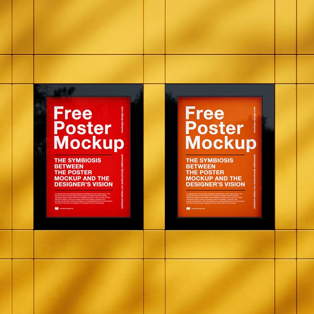 Free Clean Poster Frames Mockup PSD