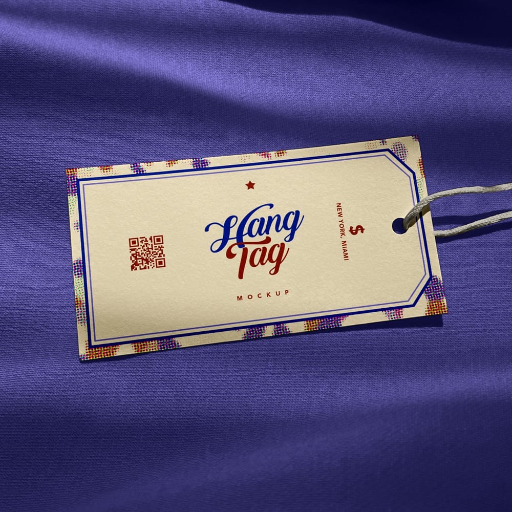 Free Clothing Hang Tag Mockup Design PSD