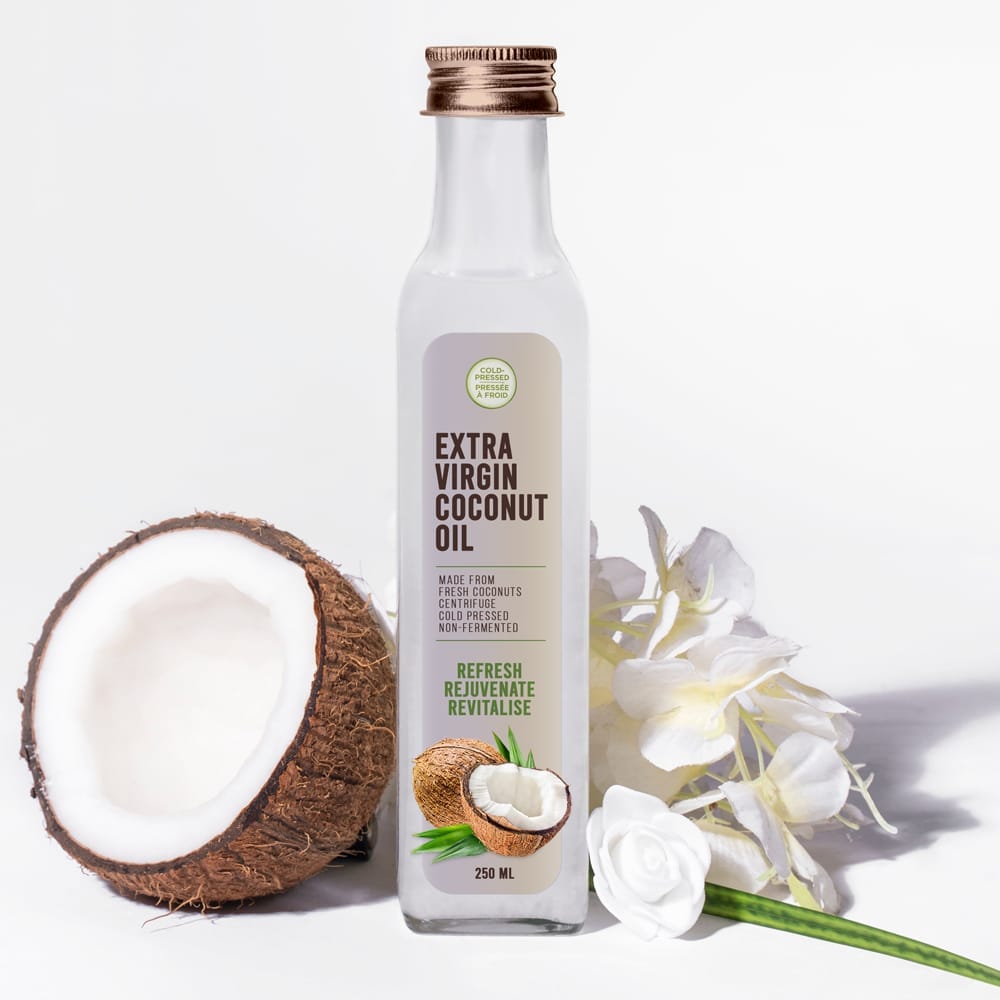 Free Coconut Oil Bottle Mockup PSD