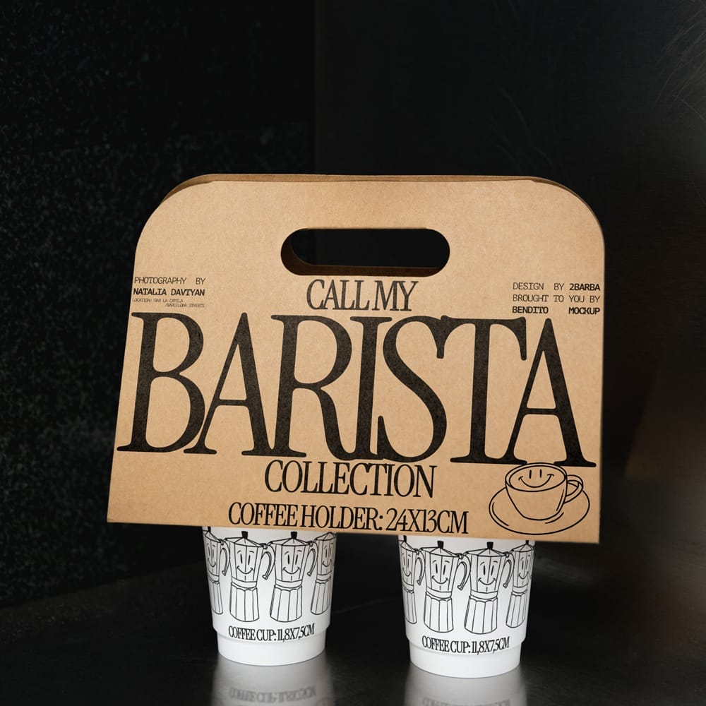 Free Coffee Holder Mockup PSD