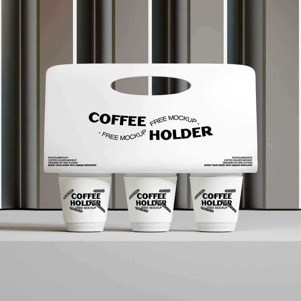 Free Coffee Holder Mockup Template PSD