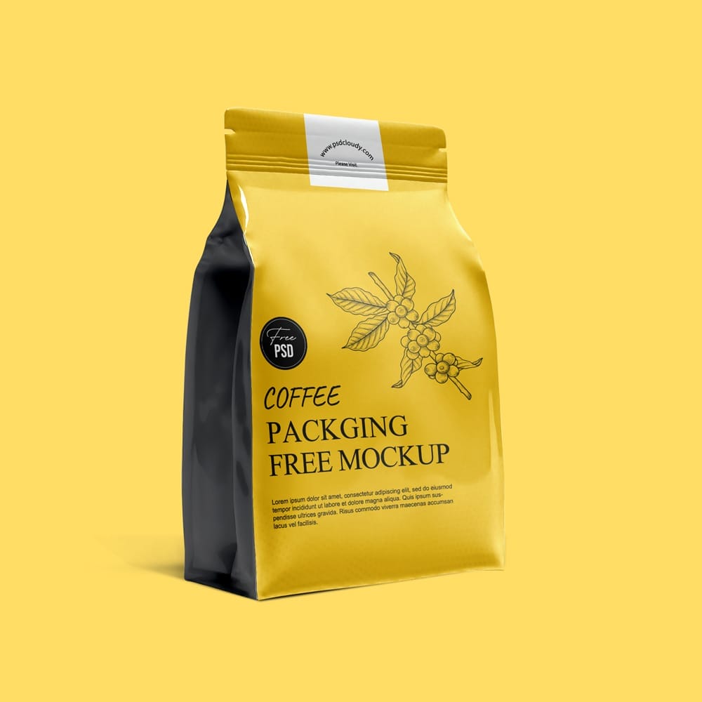 Free Coffee Packaging Mockup Template PSD