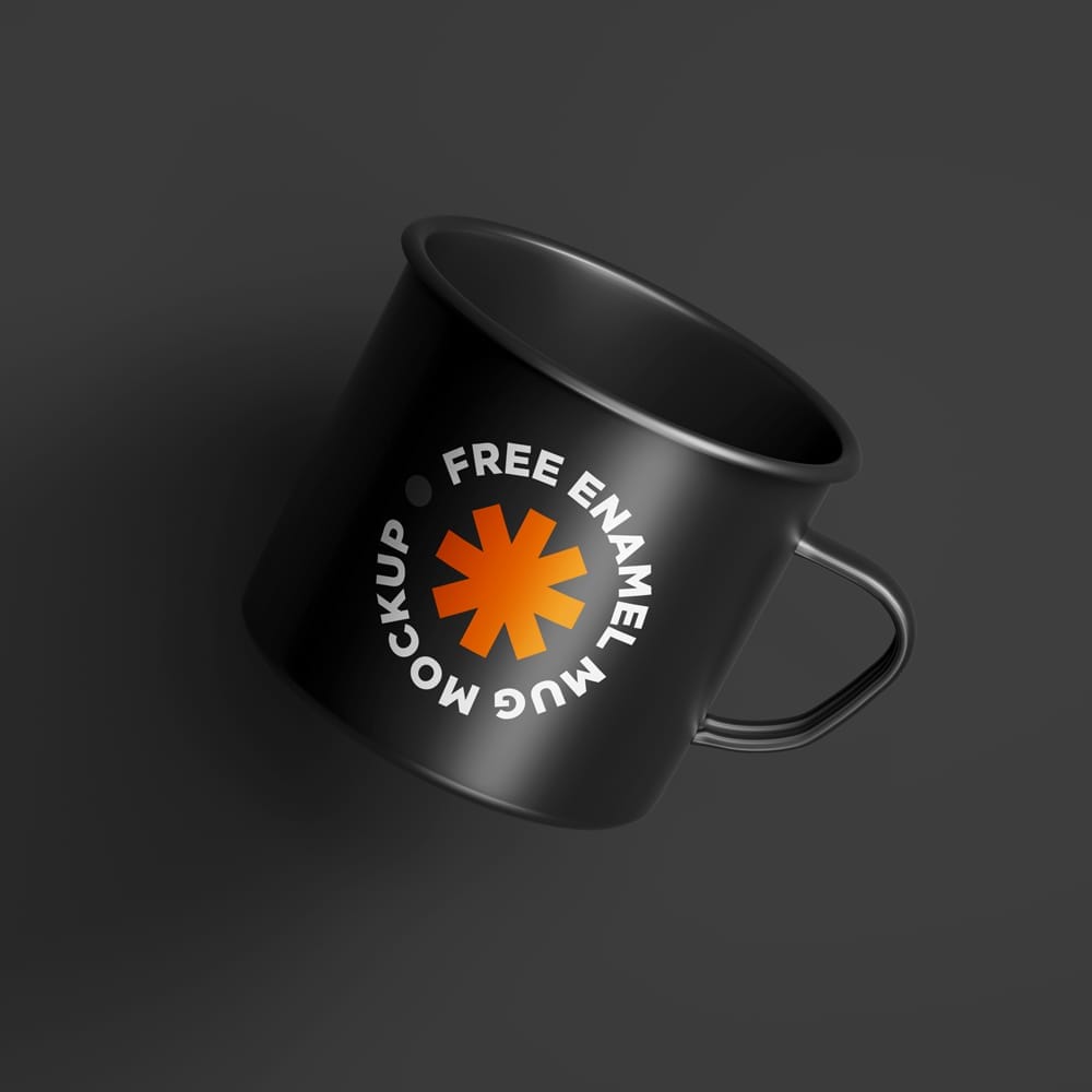Free Enamel Mug Mockup PSD