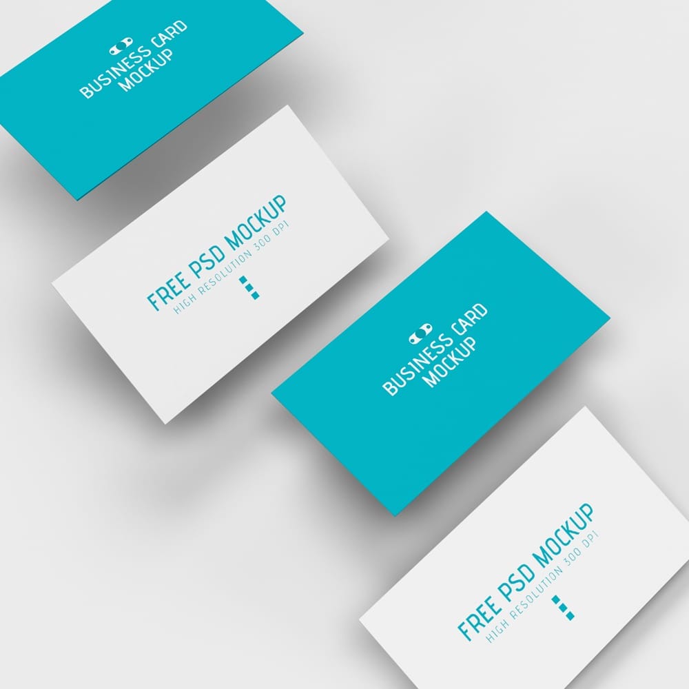 Free Flat Minimal Business Card Mockup PSD