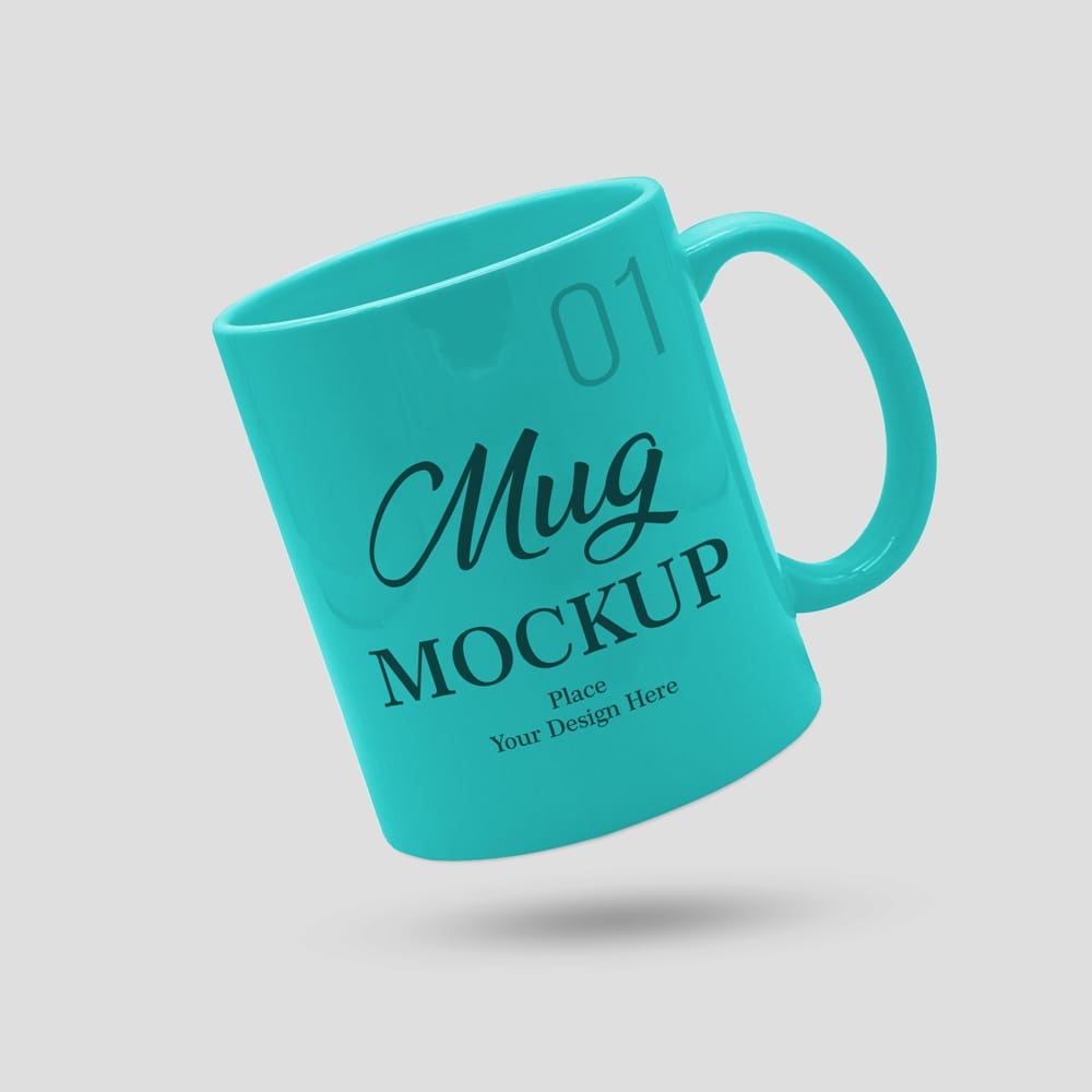 Free Floating Mug Mockup Design PSD