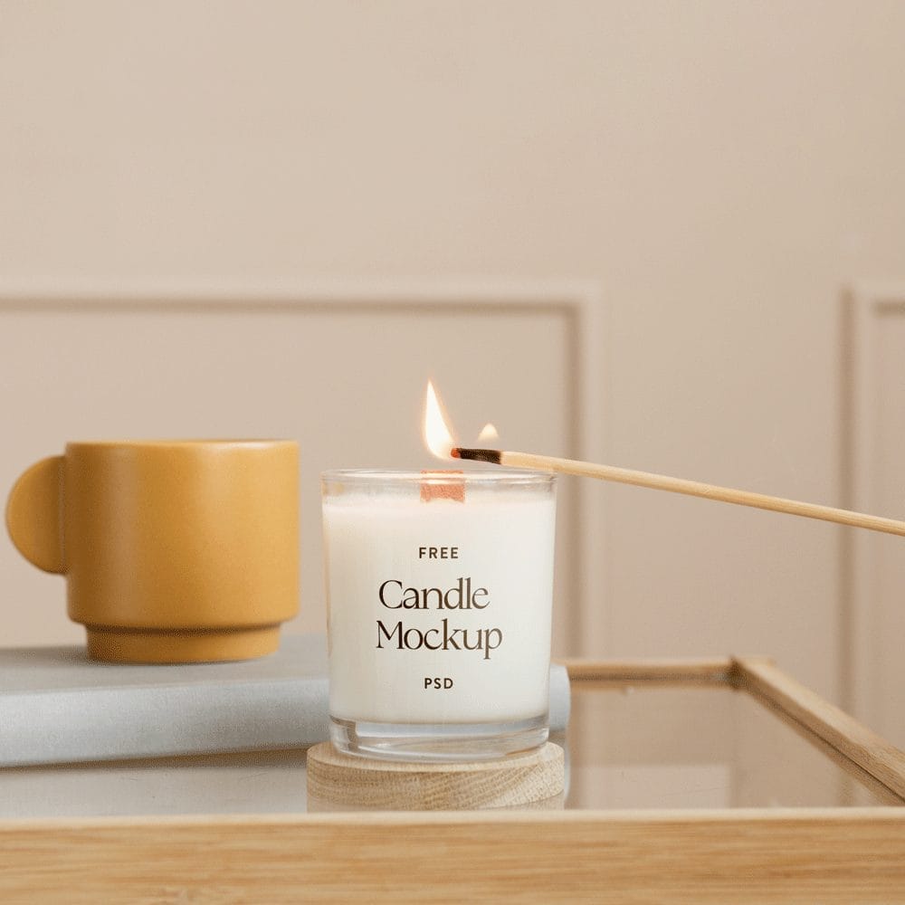 Free Fragrance Candle Mockup PSD