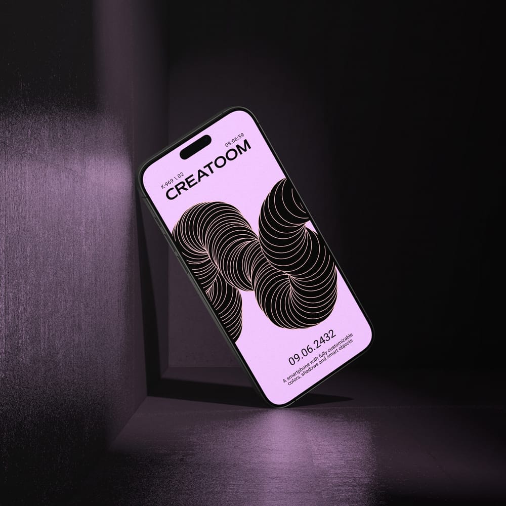 Free Iphone 15 Pro Mockup On Concrete Background PSD