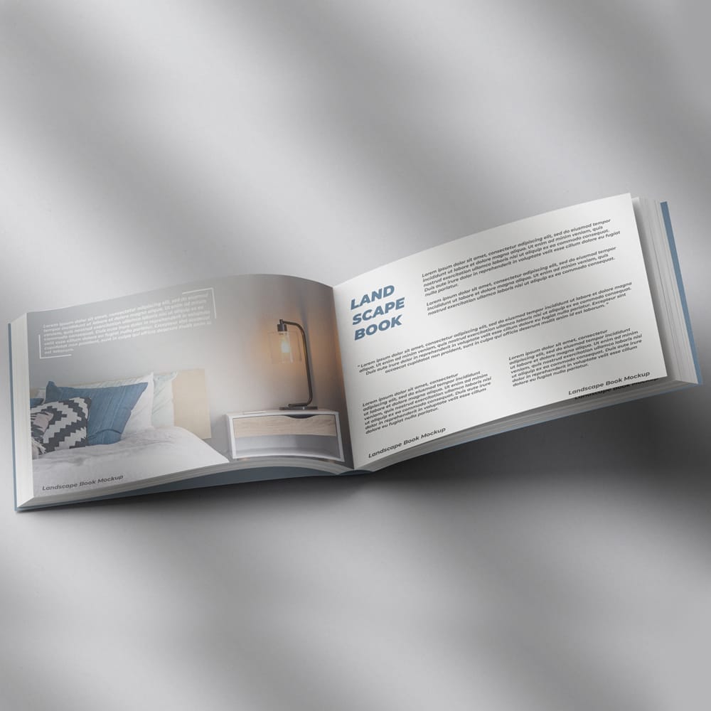 Free Landscape Book Mockup Template PSD