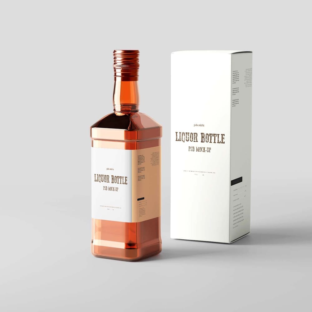 Free Liquor Packaging Mockup PSD