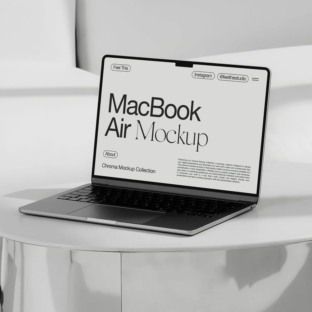 Free MacBook Air M2 Mockup PSD