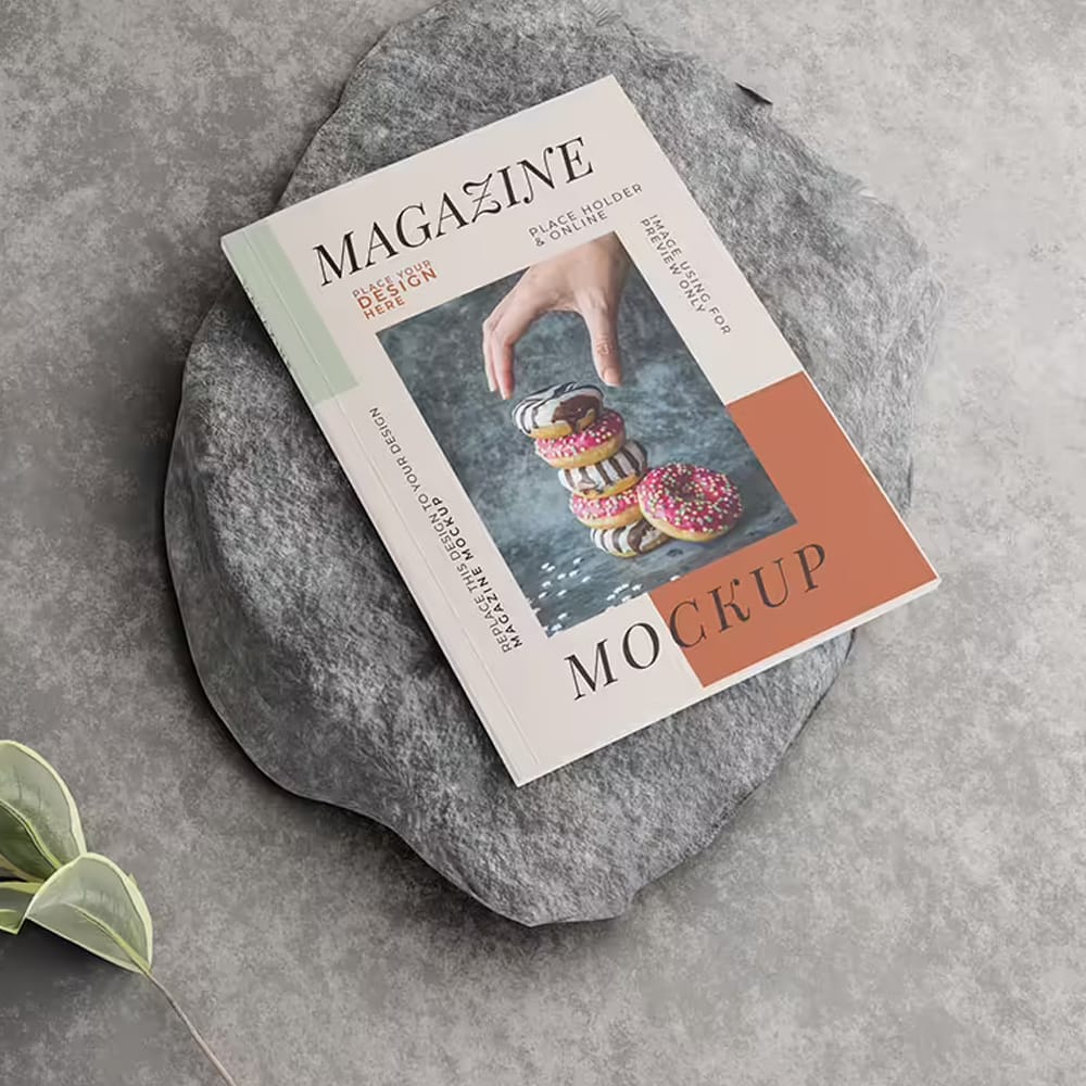 Free Magazine Catalog Cover Mockup PSD