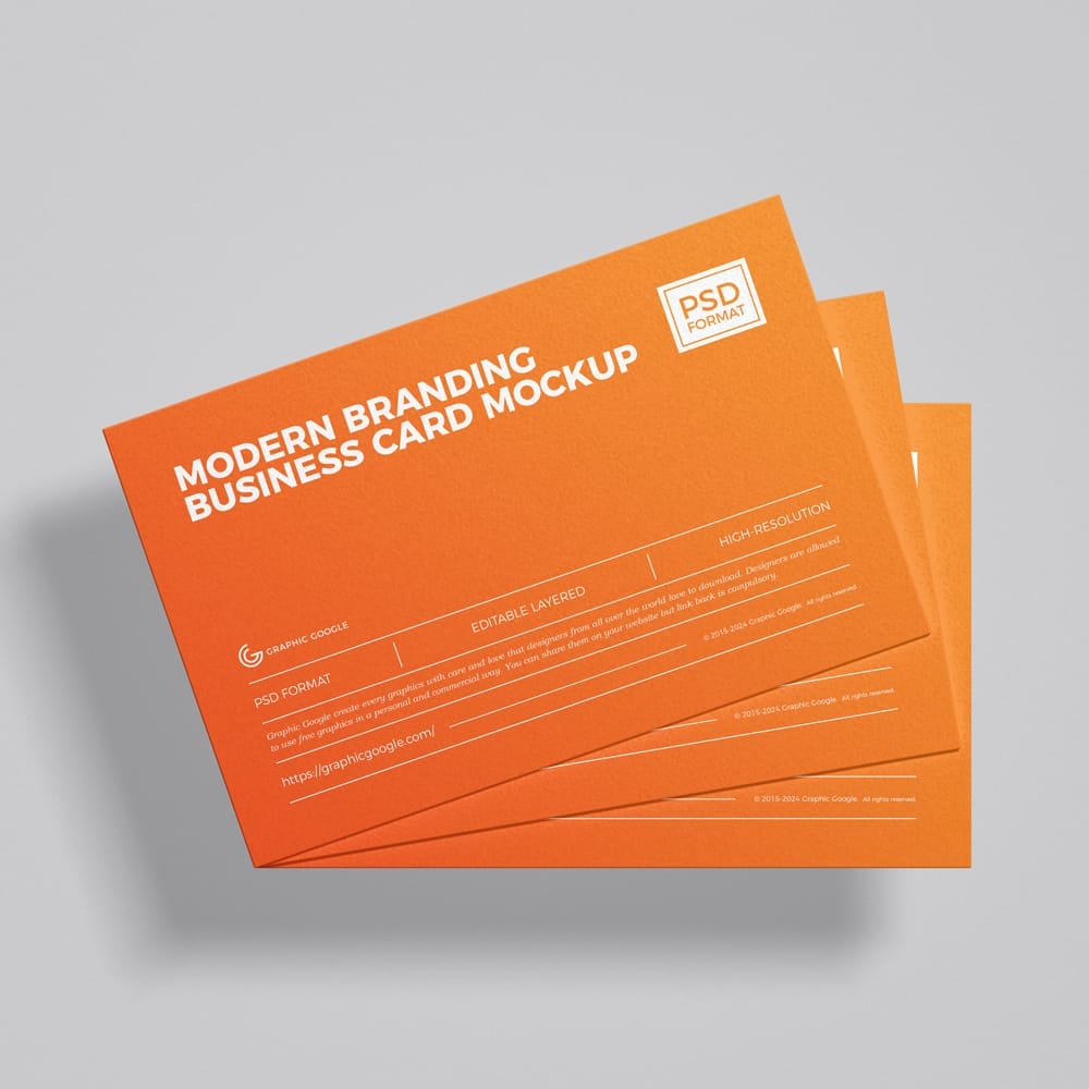 Free Modern Branding Business Card Mockup PSD
