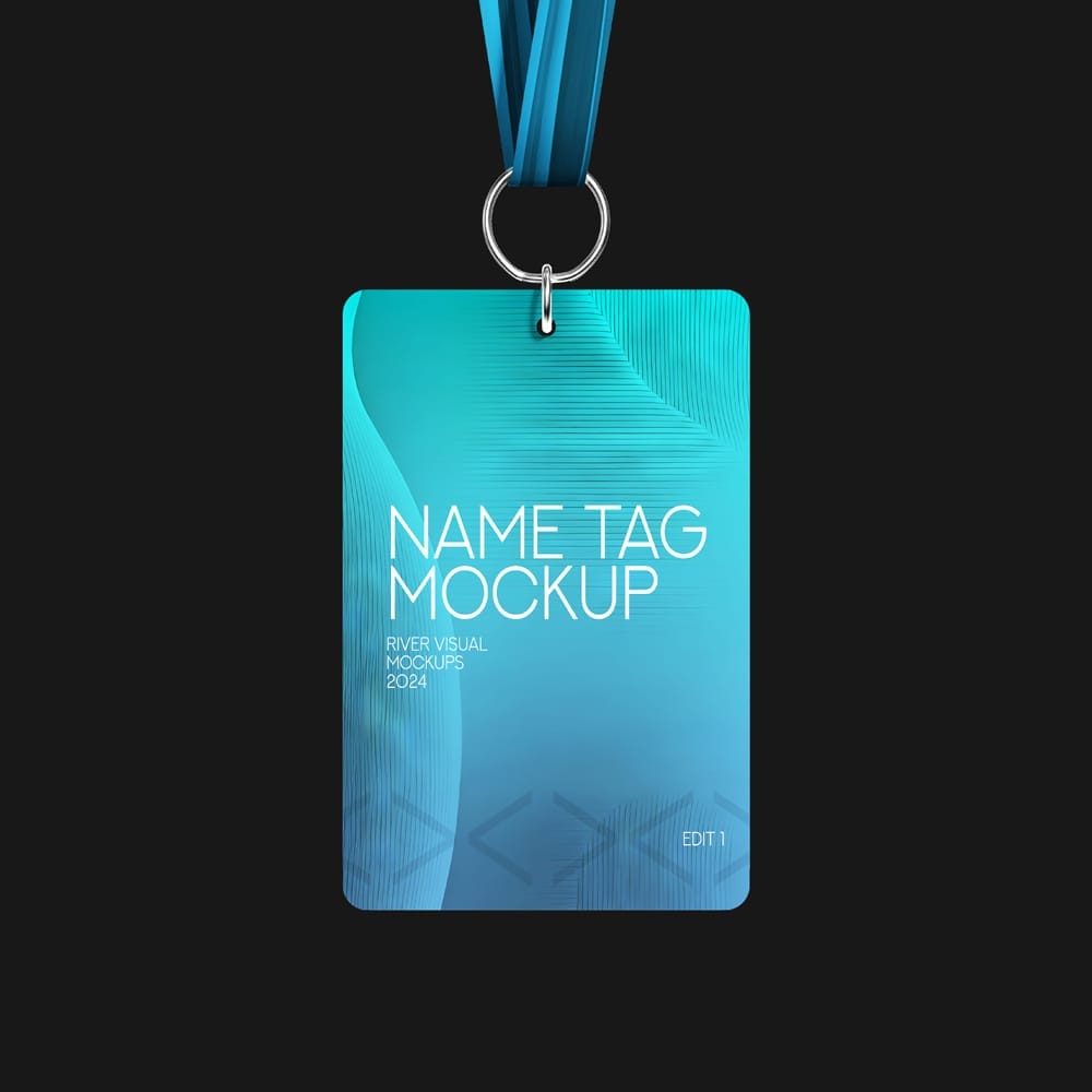 Free Name Tag Mockup PSD