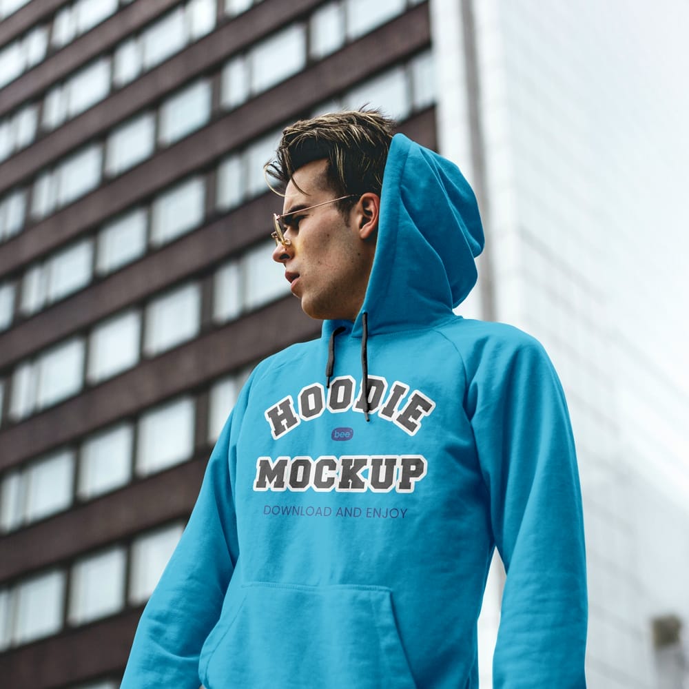 Free Outside Front Hoodie Mockup PSD