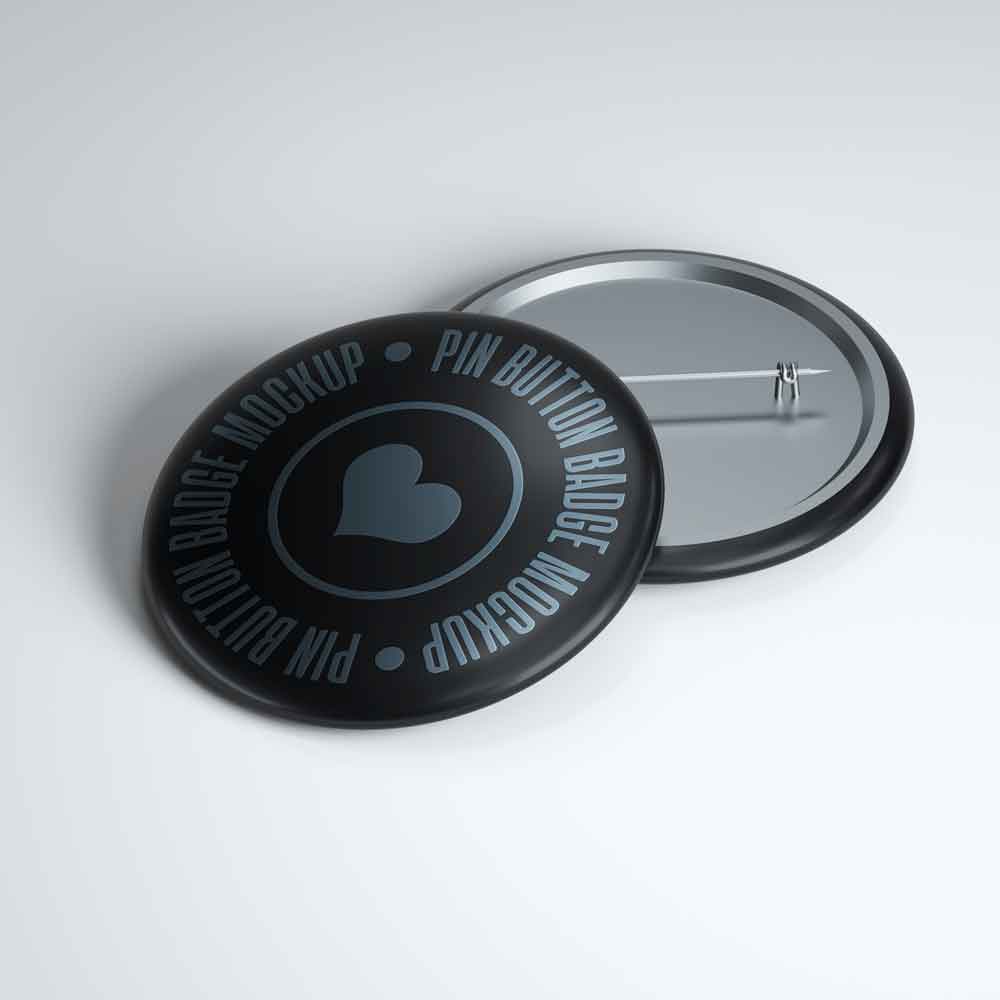 Free Pin Button Badge Mockup PSD