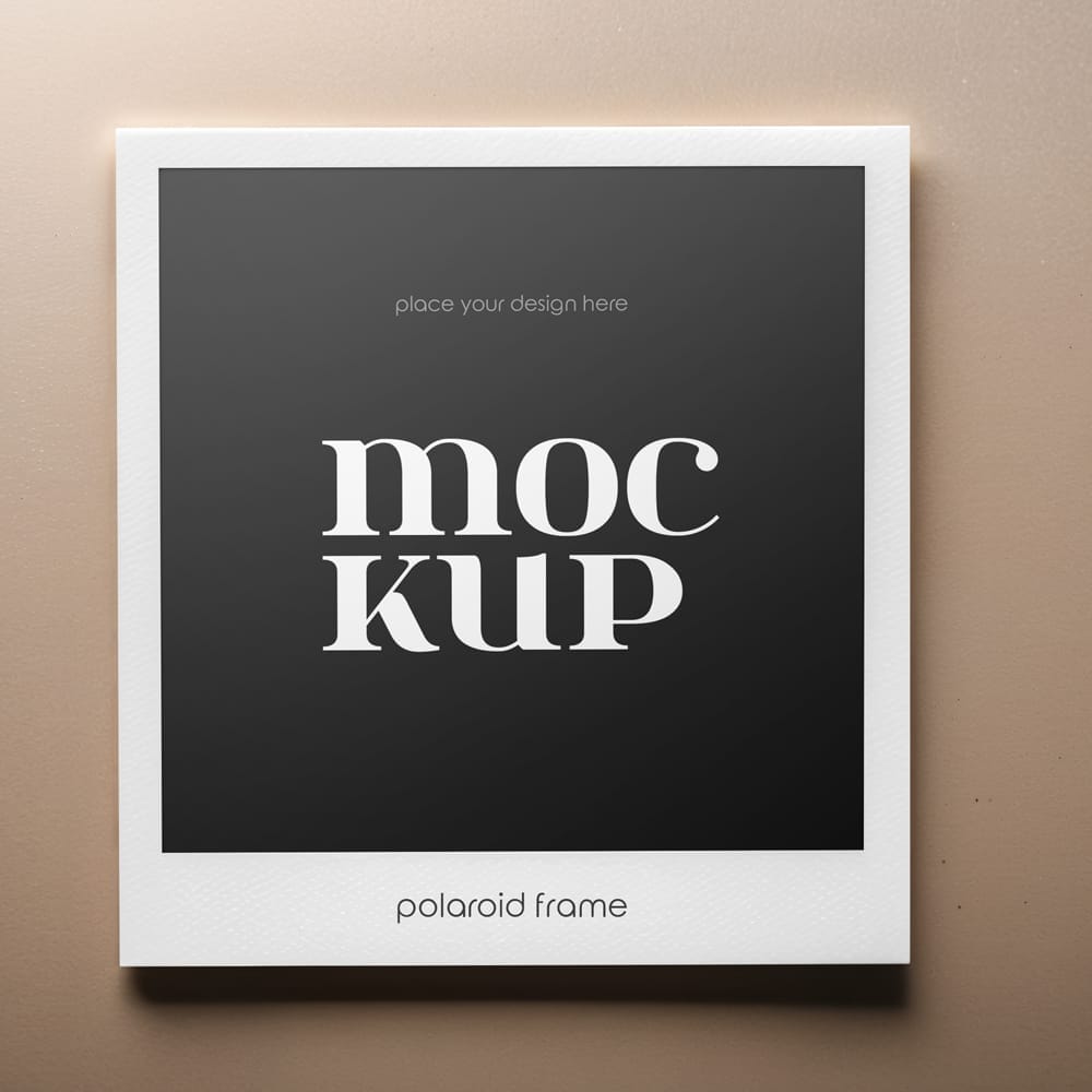 Free Polaroid Frame Mockup Design PSD