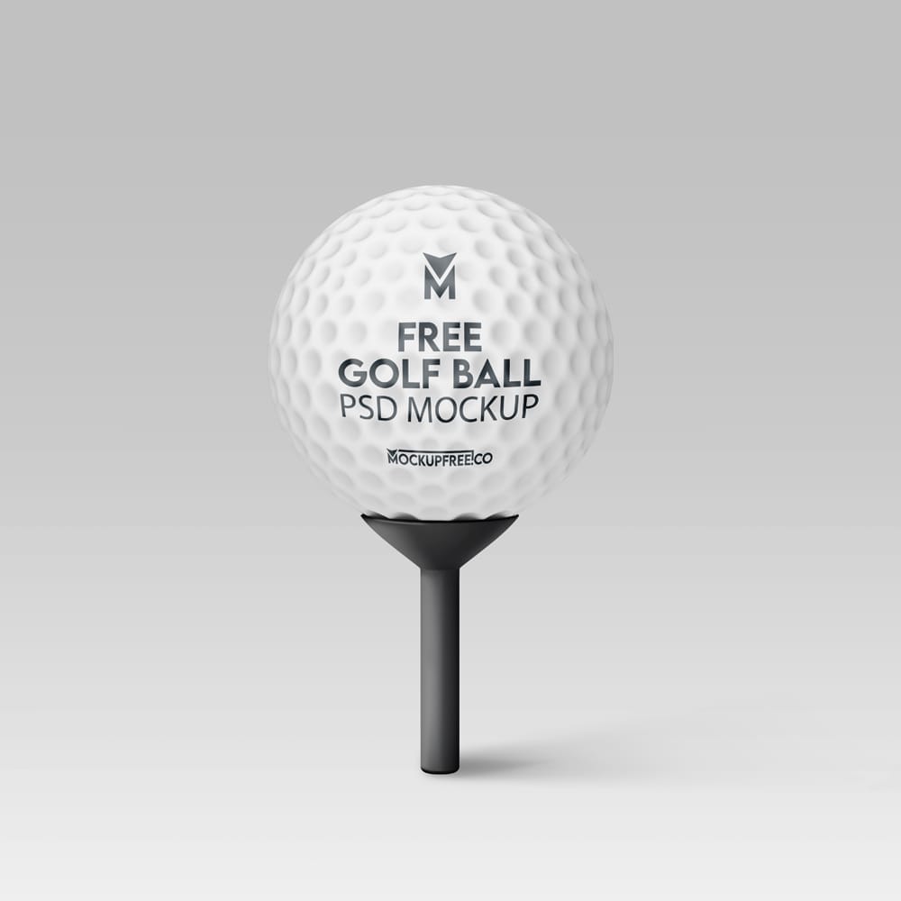 Free Realistic Golf Ball Mockup PSD