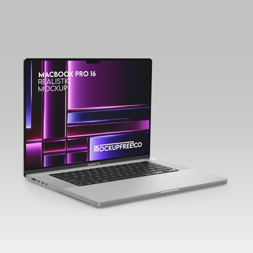 Free Realistic MacBook Pro 16 Mockup PSD
