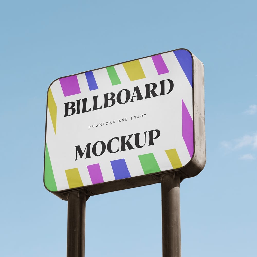 Free Rectangle Billboard Mockup PSD