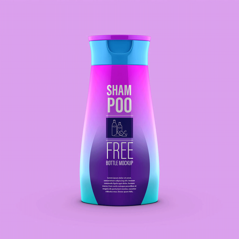 Free Shampoo Bottle Mockup Template PSD