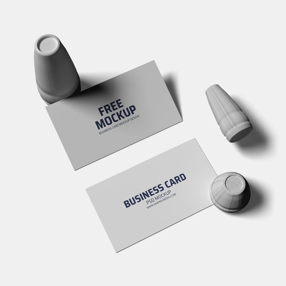 Free Simple White Business Card Mockup PSD