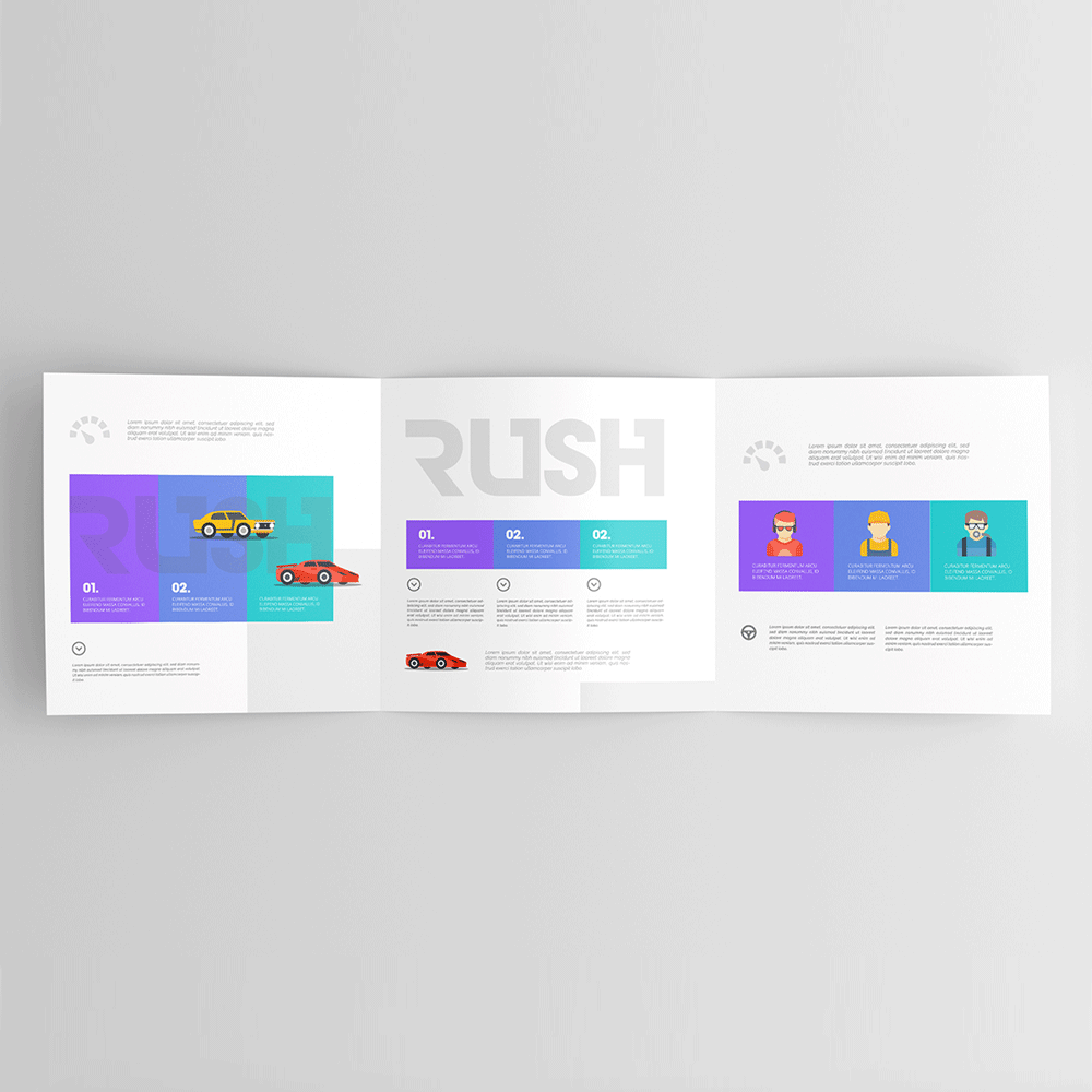 Free Square Trifold Brochure Mockup PSD