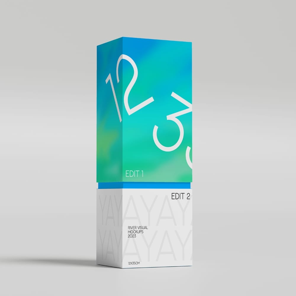 Free Tall Packaging 12x35 Mockup PSD