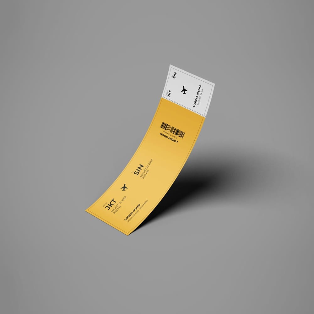 Free Ticket Mockup Template PSD