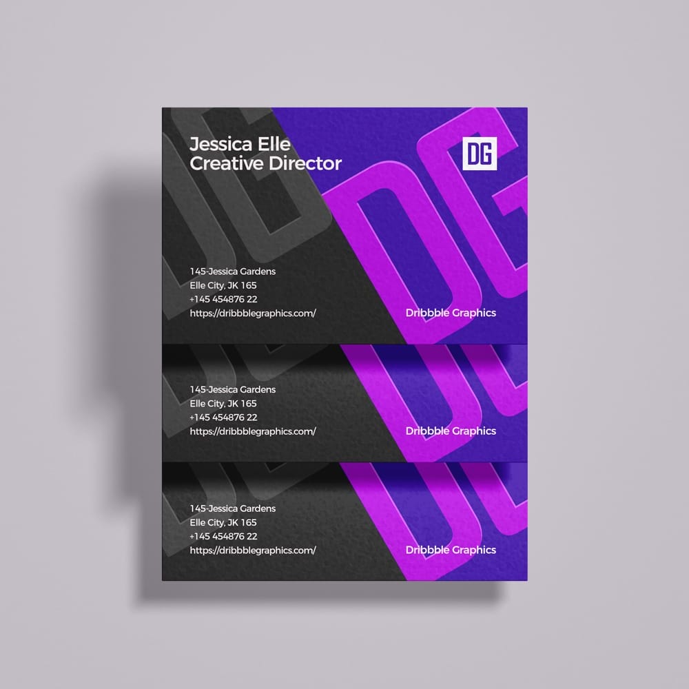 Free Top View 85x55mm Business Card Mockup PSD