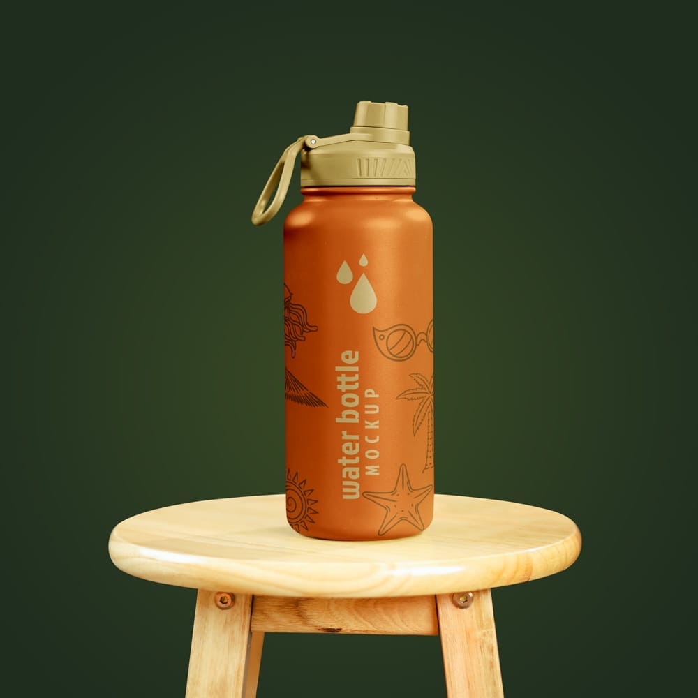 Free Travel Flask Mockup PSD