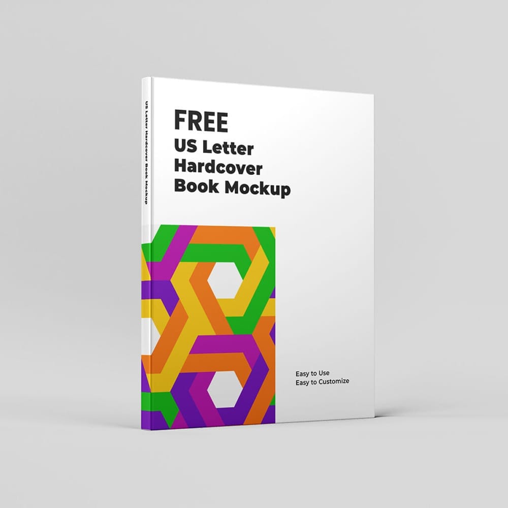 Free US Letter Hardcover Book Mockup PSD