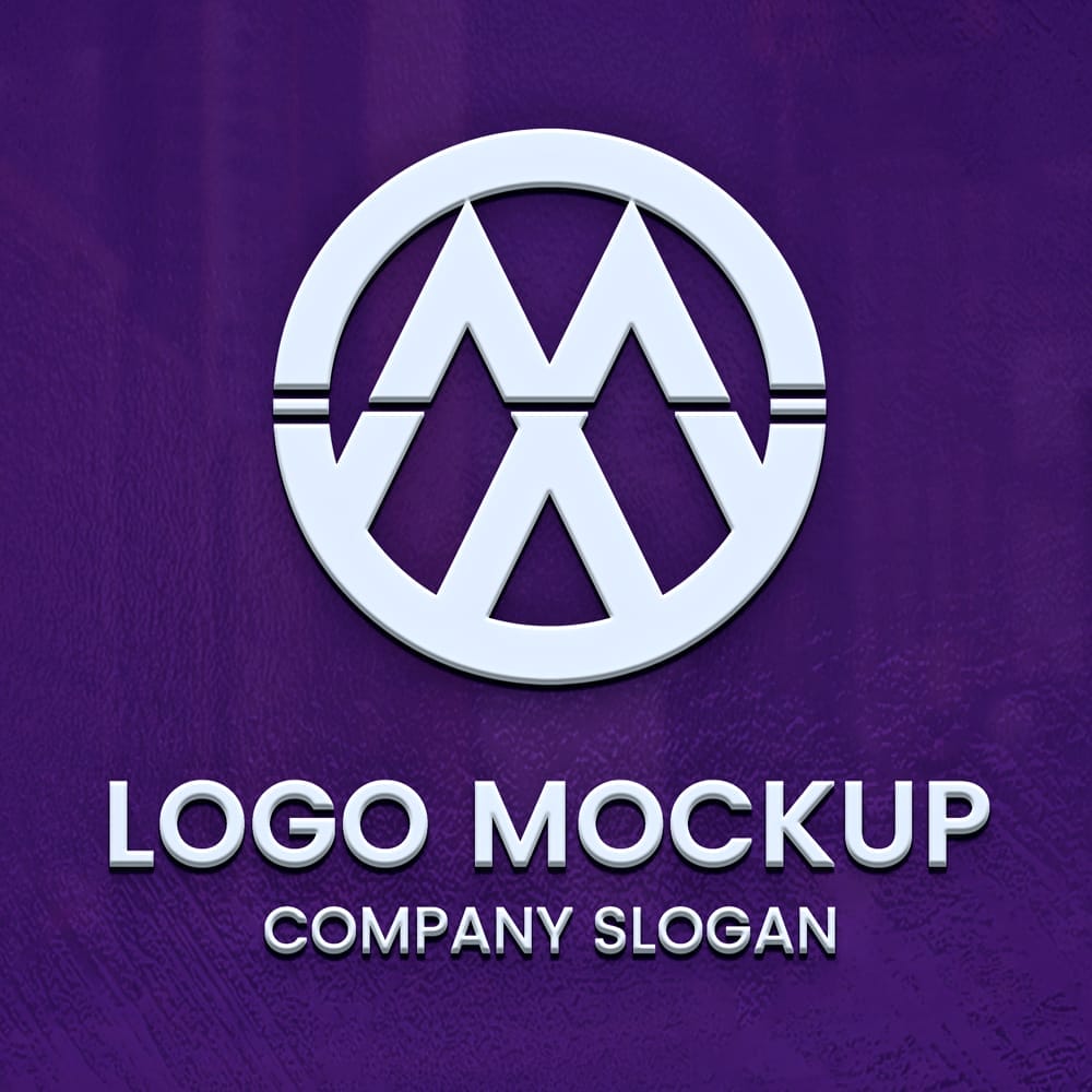 Free White 3D Logo Mockup PSD