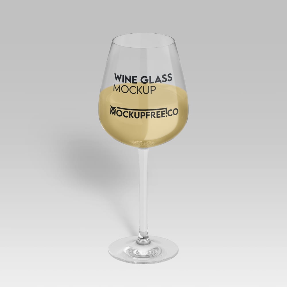 Free Wine Glass Mockup PSD