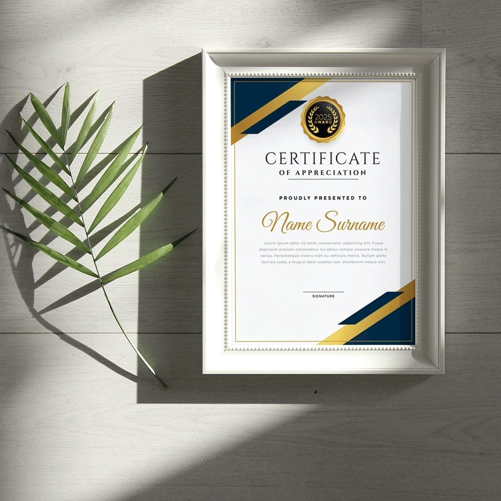 Free Wood Photo Frame Mockup PSD