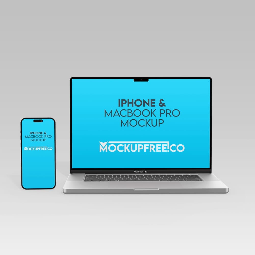 Free iPhone and MacBook Pro Mockup PSD