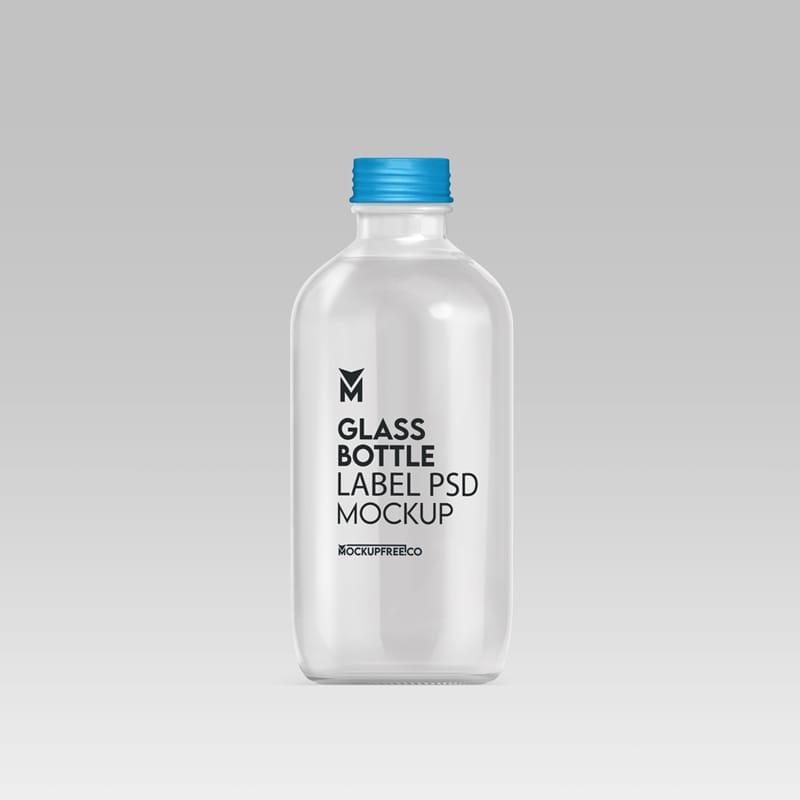 Glass Bottle Label Mockup PSD
