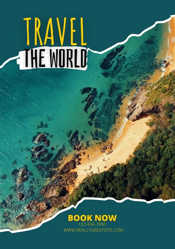 Green Tropical Travel Poster Template