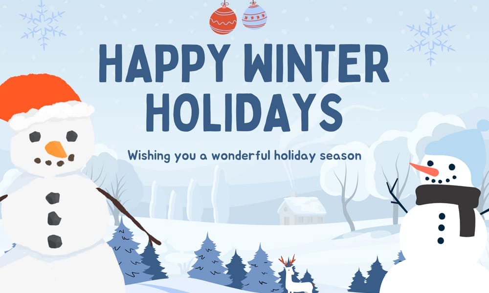 Happy Winter Holidays Postcard Template