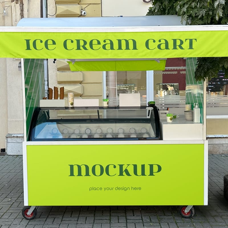 Ice Cream Cart Mockup PSD