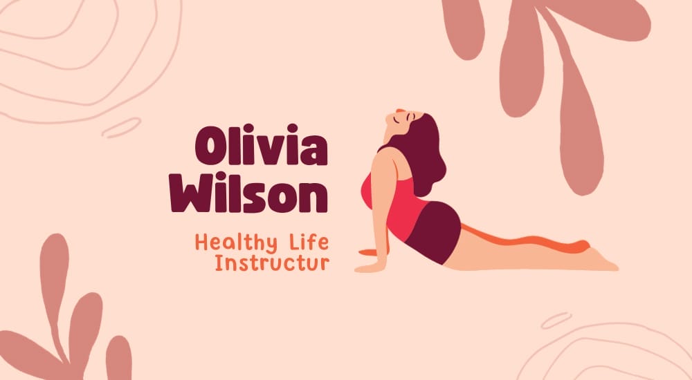 Illustrated Healthy Life Instructor Business Card Template