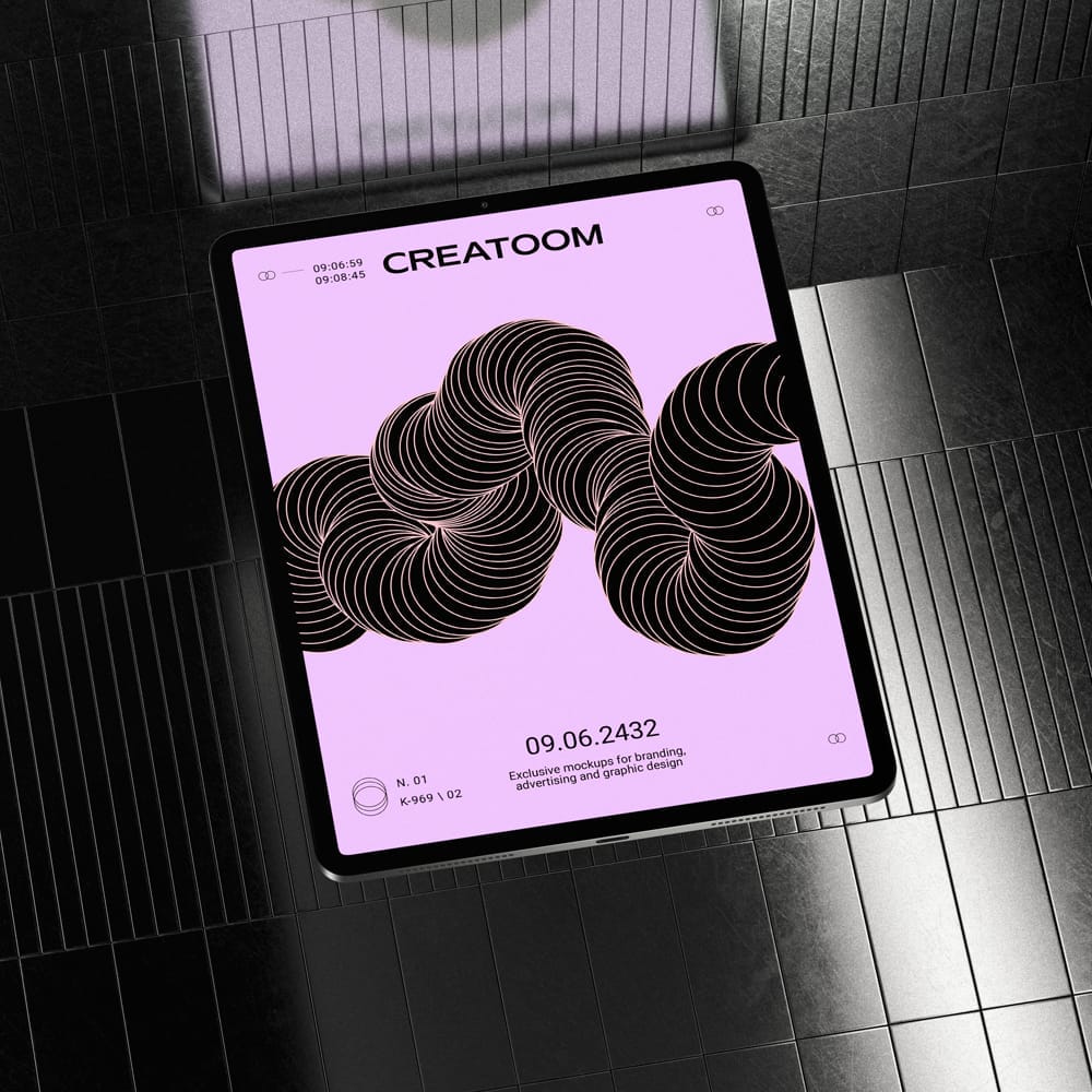 Ipad Pro Mockup On Metalic Background PSD