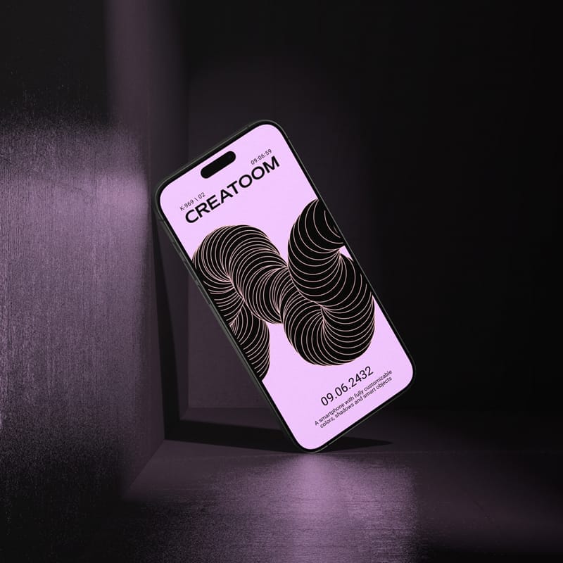 Iphone 15 Pro Mockup On Concrete Background PSD