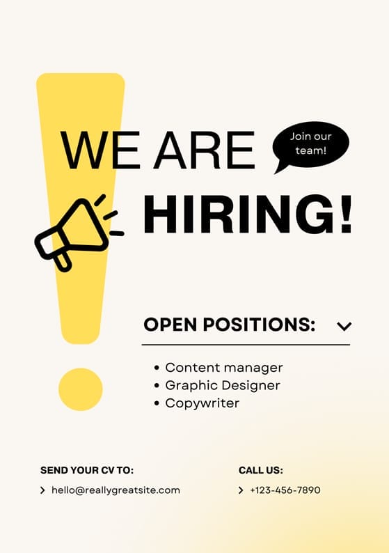 Job Vacancy We Are Hiring Poster Template