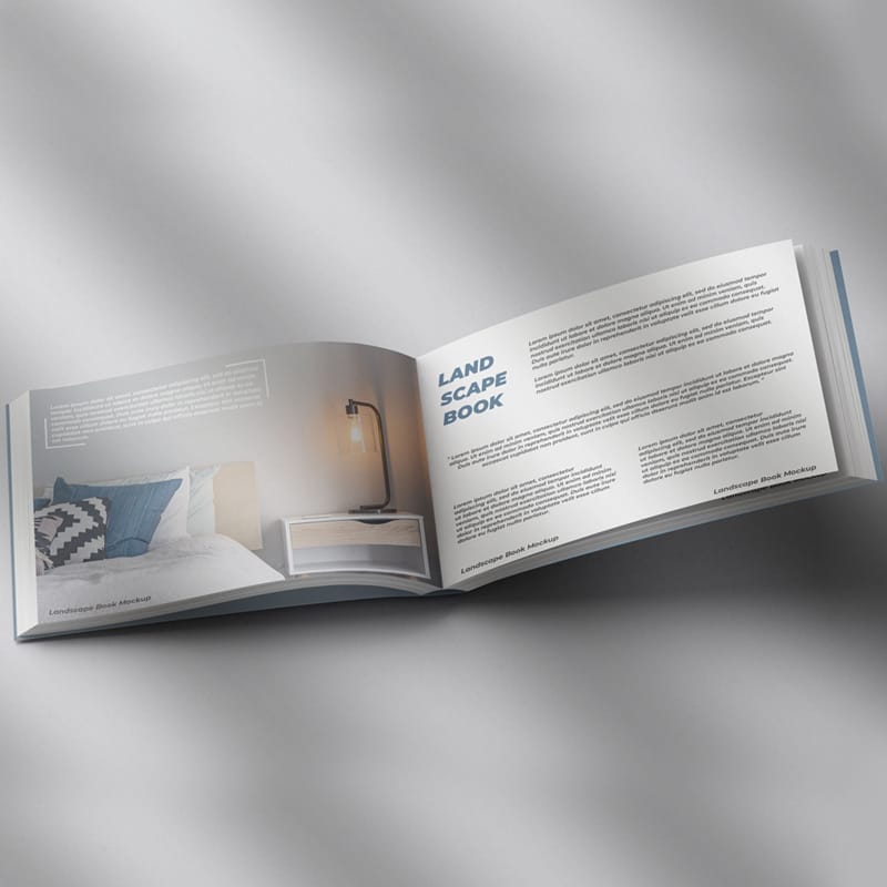 Landscape Book Mockup Template PSD